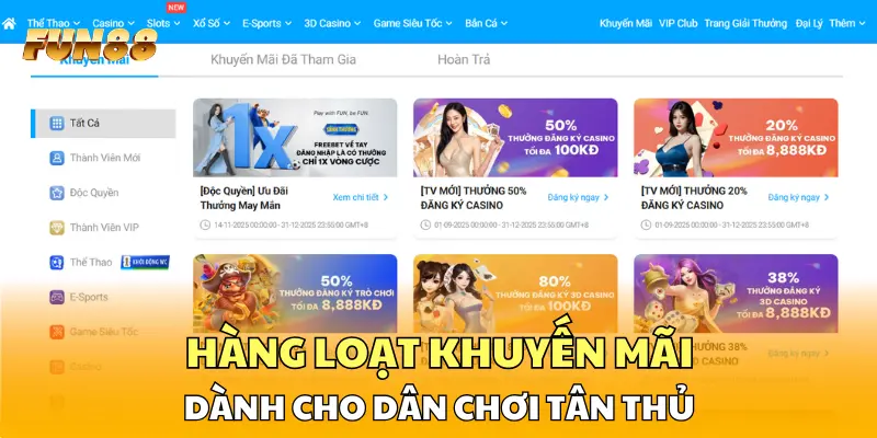 Hàng loạt khuyến mãi dành cho dân chơi tân thủ Hàng loạt khuyến mãi dành cho dân chơi tân thủ